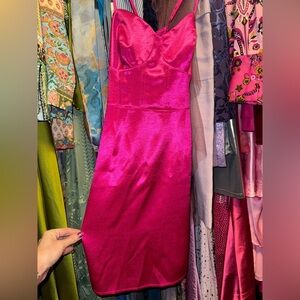 Wild Fable Strapless Fuchsia Dress